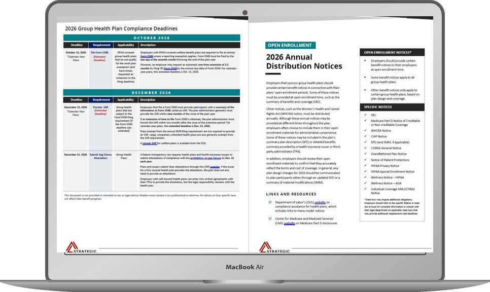 2026 Annual Compliance Deadlines & Distribution Notices